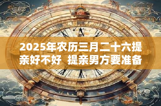 2025年农历三月二十六提亲好不好  提亲男方要准备什么
