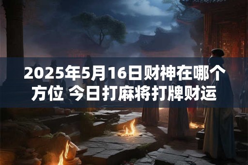 2025年5月16日财神在哪个方位 今日打麻将打牌财运方位！