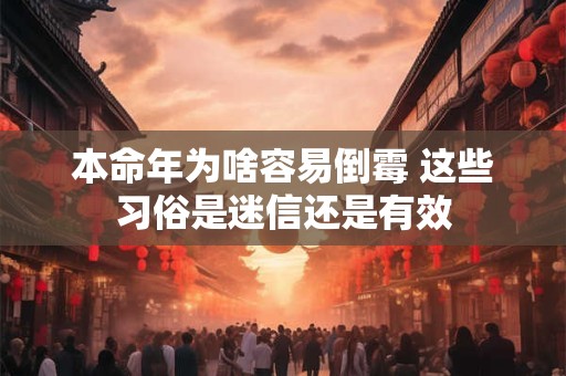本命年为啥容易倒霉 这些习俗是迷信还是有效
