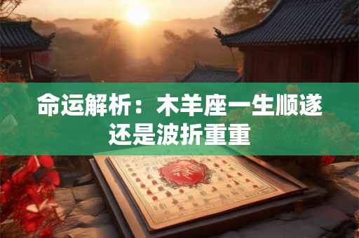 命运解析：木羊座一生顺遂还是波折重重