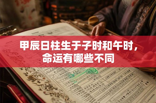 甲辰日柱生于子时和午时，命运有哪些不同