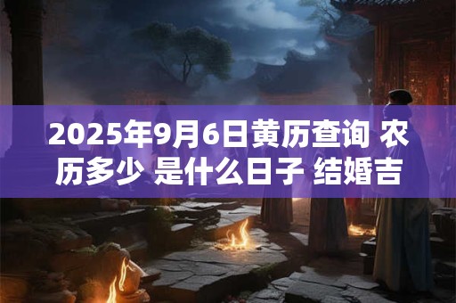 2025年9月6日黄历查询 农历多少 是什么日子 结婚吉时