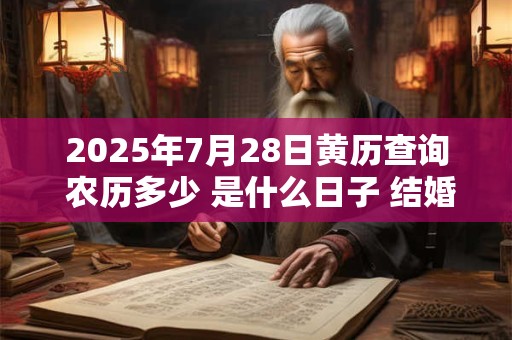 2025年7月28日黄历查询 农历多少 是什么日子 结婚吉时