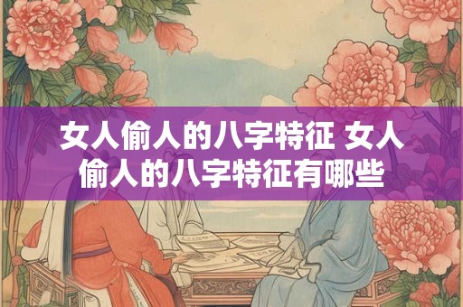 女人偷人的八字特征 女人偷人的八字特征有哪些