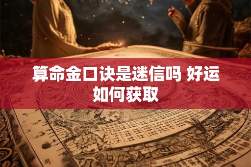 算命金口诀是迷信吗 好运如何获取