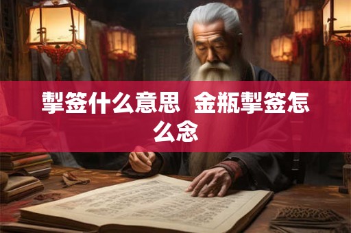 掣签什么意思  金瓶掣签怎么念