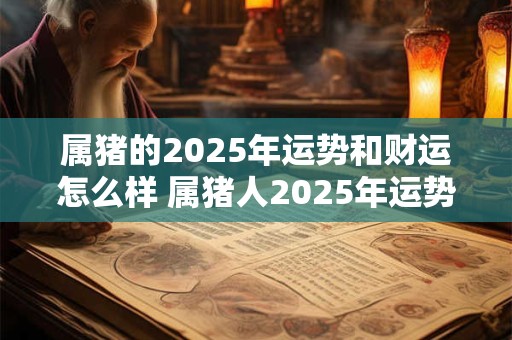 属猪的2025年运势和财运怎么样 属猪人2025年运势好不好