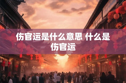 伤官运是什么意思 什么是伤官运