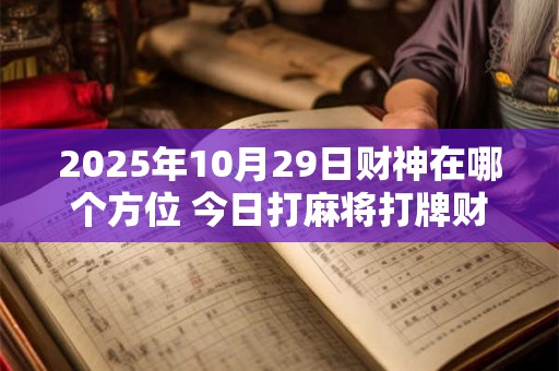 2025年10月29日财神在哪个方位 今日打麻将打牌财神方位！
