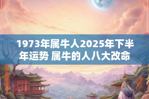 1973年属牛人2025年下半年运势 属牛的人八大改命运方法！