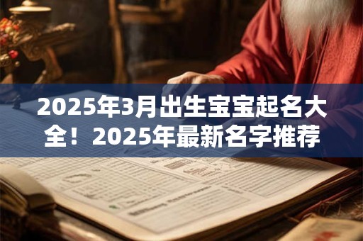 2025年3月出生宝宝起名大全！2025年最新名字推荐