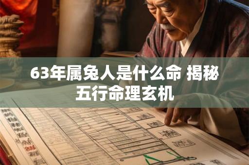 63年属兔人是什么命 揭秘五行命理玄机