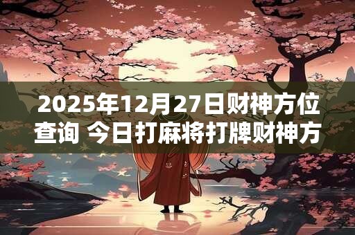 2025年12月27日财神方位查询 今日打麻将打牌财神方位！