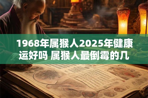 1968年属猴人2025年健康运好吗 属猴人最倒霉的几年！