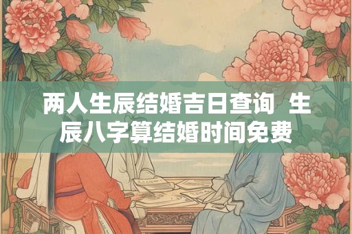 两人生辰结婚吉日查询  生辰八字算结婚时间免费