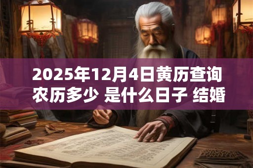 2025年12月4日黄历查询 农历多少 是什么日子 结婚吉时