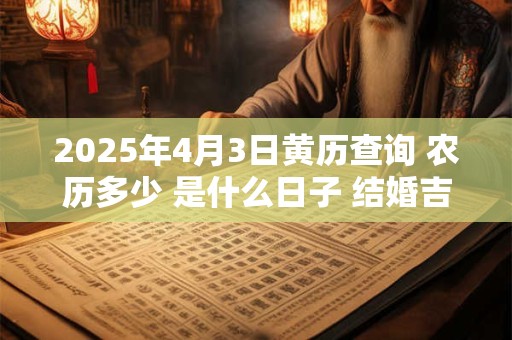 2025年4月3日黄历查询 农历多少 是什么日子 结婚吉时 2025年4月3日黄历查询 农历多少 是什么日子 结婚吉时