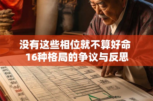 没有这些相位就不算好命 16种格局的争议与反思