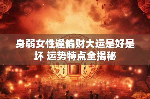 身弱女性逢偏财大运是好是坏 运势特点全揭秘