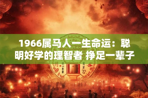 1966属马人一生命运：聪明好学的理智者 挣足一辈子的钱