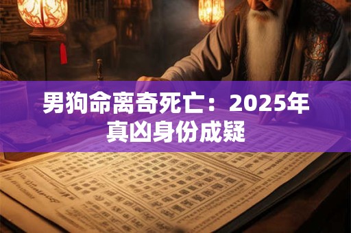 男狗命离奇死亡：2025年真凶身份成疑