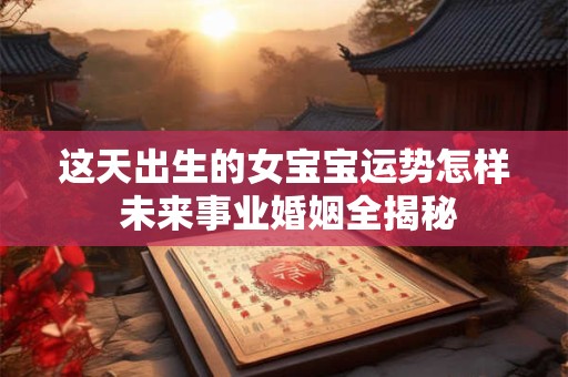 这天出生的女宝宝运势怎样 未来事业婚姻全揭秘