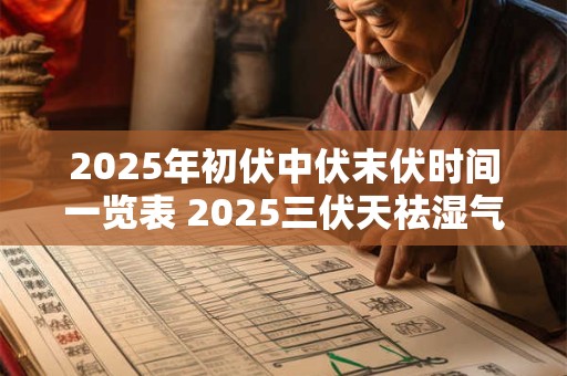 2025年初伏中伏末伏时间一览表 2025三伏天祛湿气最佳时间