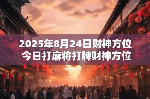 2025年8月24日财神方位 今日打麻将打牌财神方位！