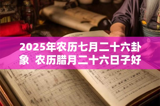 2026年农历七月二十六卦象  农历腊月二十六日子好吗