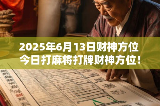 2025年6月13日财神方位 今日打麻将打牌财神方位！