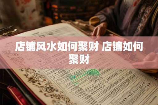 店铺风水如何聚财 店铺如何聚财