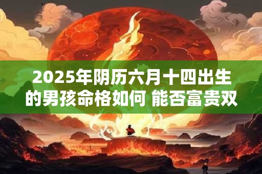 2025年阴历六月十四出生的男孩命格如何 能否富贵双全