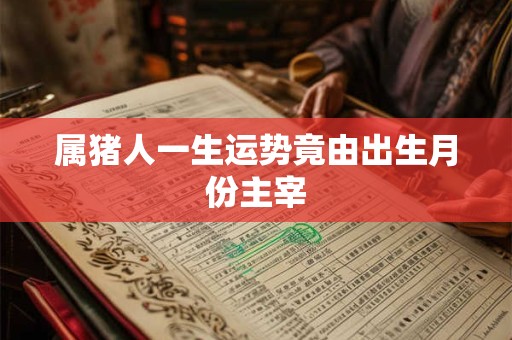 属猪人一生运势竟由出生月份主宰