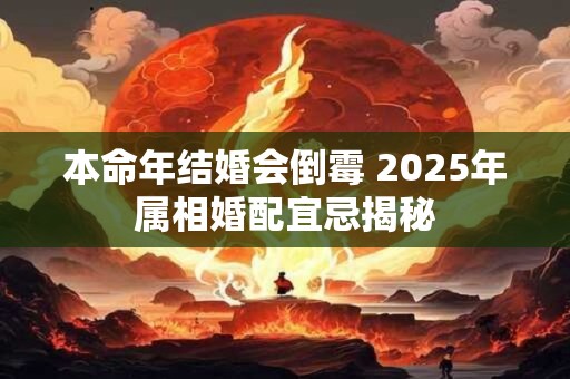 本命年结婚会倒霉 2025年属相婚配宜忌揭秘