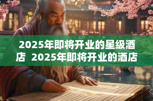 2025年即将开业的星级酒店  2025年即将开业的酒店