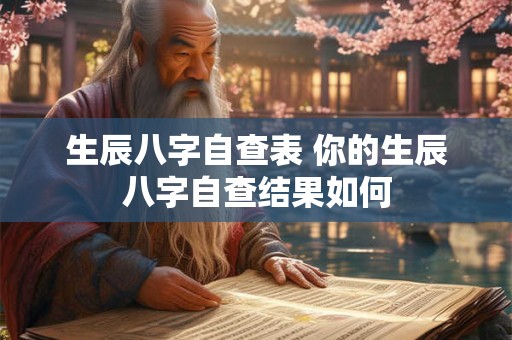 生辰八字自查表 你的生辰八字自查结果如何