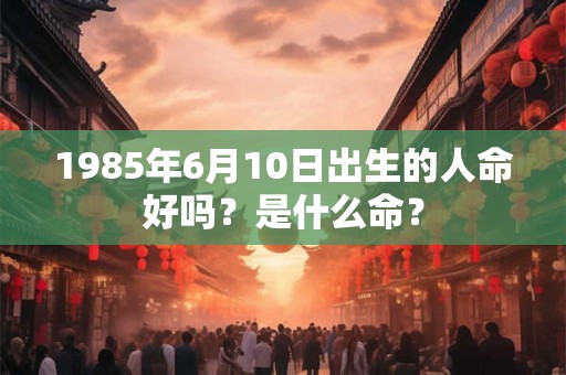 1985年6月10日出生的人命好吗？是什么命？