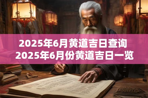2025年6月黄道吉日查询 2025年6月份黄道吉日一览表