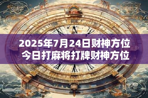 2025年7月24日财神方位 今日打麻将打牌财神方位！