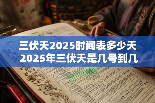 三伏天2025时间表多少天 2025年三伏天是几号到几号