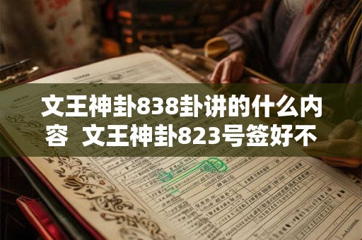 文王神卦838卦讲的什么内容  文王神卦823号签好不好