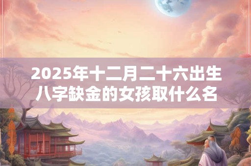 2025年十二月二十六出生八字缺金的女孩取什么名