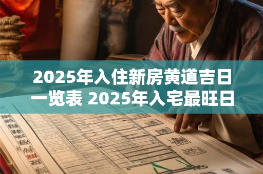 2025年入住新房黄道吉日一览表 2025年入宅最旺日子