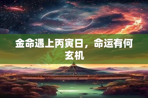 金命遇上丙寅日，命运有何玄机