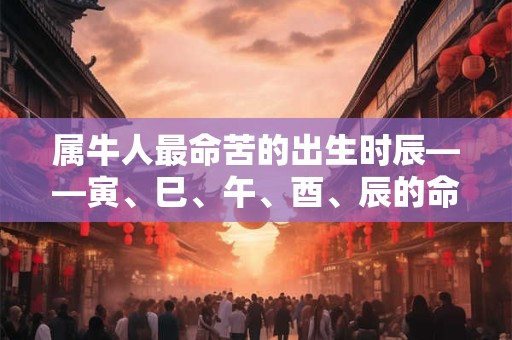 属牛人最命苦的出生时辰——寅、巳、午、酉、辰的命运剖析 属牛人最命苦的出生时辰——寅、巳、午、酉、辰的命运剖析