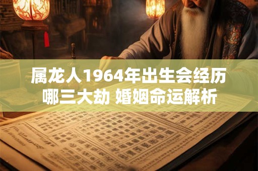 属龙人1964年出生会经历哪三大劫 婚姻命运解析