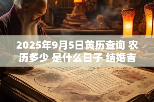 2025年9月5日黄历查询 农历多少 是什么日子 结婚吉时