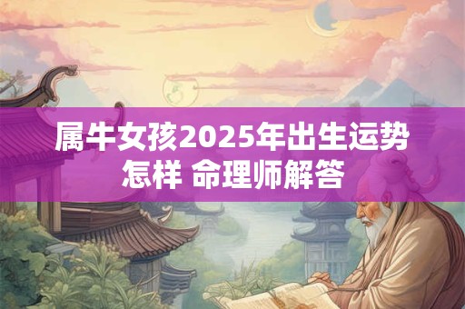 属牛女孩2025年出生运势怎样 命理师解答