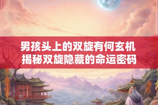 男孩头上的双旋有何玄机 揭秘双旋隐藏的命运密码