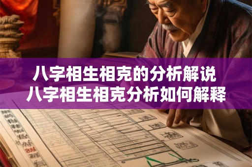 八字相生相克的分析解说 八字相生相克分析如何解释